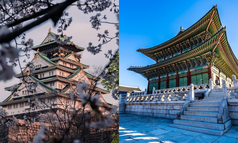 château japon et palais corée Château japonais et palais coréen
